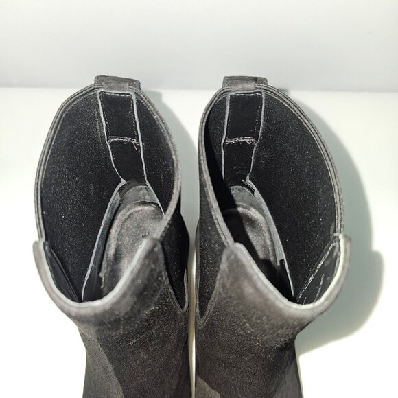 Vince Kimmy Chelsea Ankle Boot Womens 7 Black Suede Block Heel Designer Slip On - Picture 8 of 13